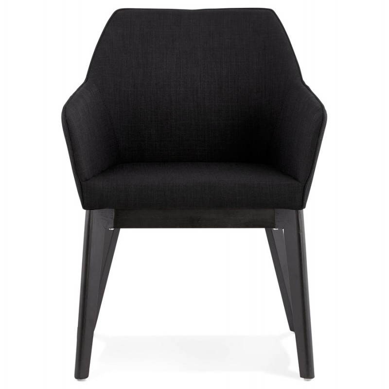 Diseño y silla moderna con brazos ANTONELA (negro) de tela - image 28599