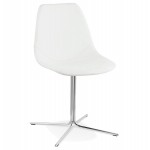 Design chair OFEN in polyurethane and chrome metal (white, chrome)