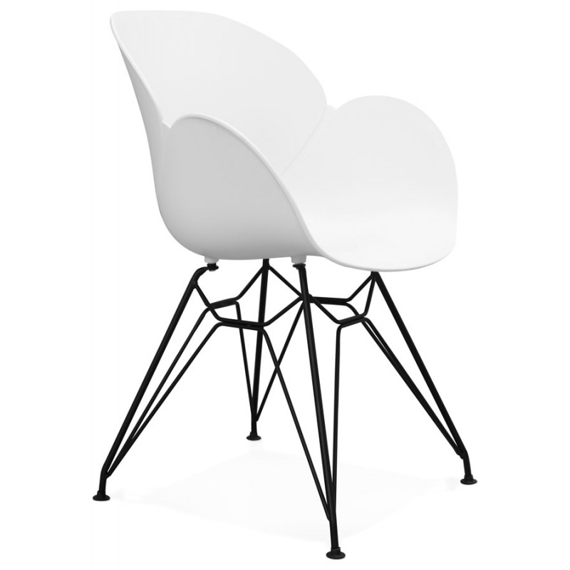 Chaise design style industriel TOM en polypropylène pied métal noir (blanc) - image 29185