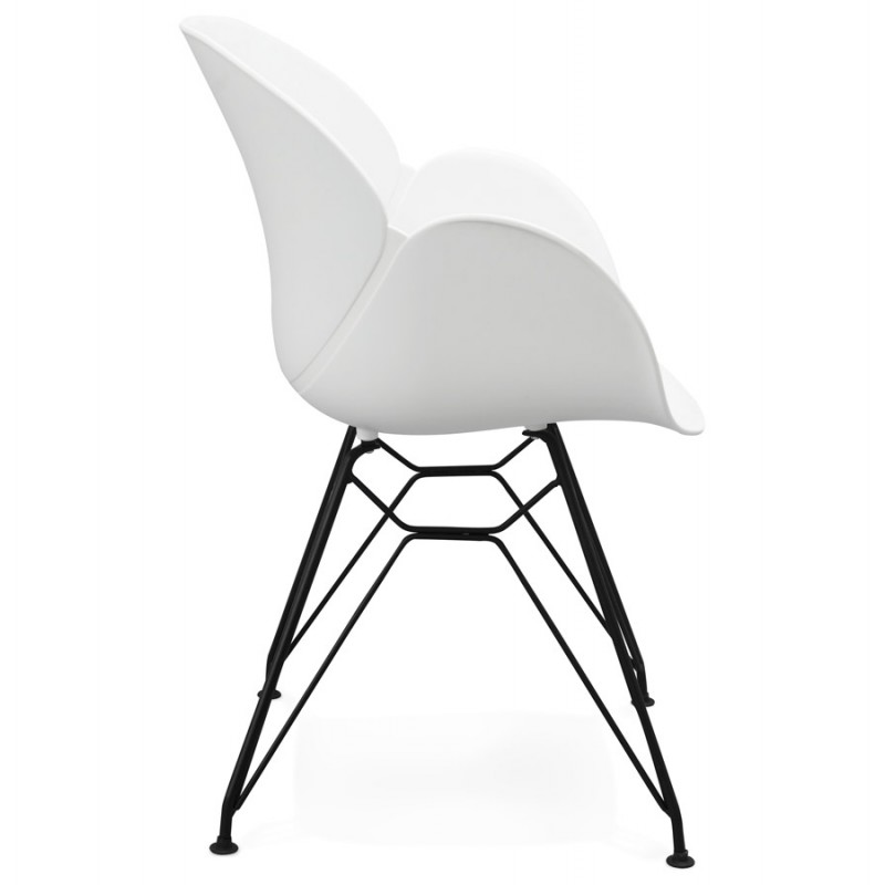 Chaise design style industriel TOM en polypropylène pied métal noir (blanc) - image 29187