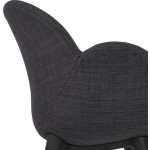 Chaise design style scandinave LENA en tissu (gris foncé)