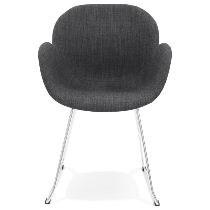Chaise design pied effilé ADELE en tissu (gris foncé) - image 29237