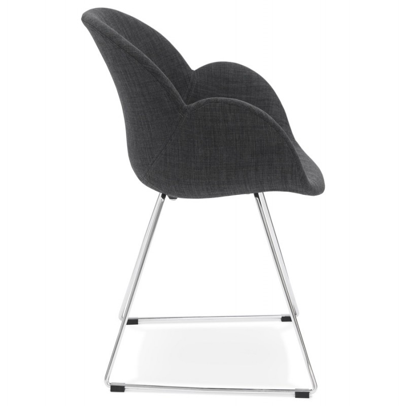 Chaise design pied effilé ADELE en tissu (gris foncé) - image 29238
