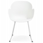 Chaise design pied effilé ADELE en polypropylène (blanc)