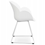 Chaise design pied effilé ADELE en polypropylène (blanc)