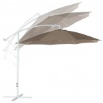 Octagonal deported parasol ALICE in polyester and aluminium (mole)