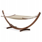 Hammock JULES arched foot in wood and removable canvas (mole)
