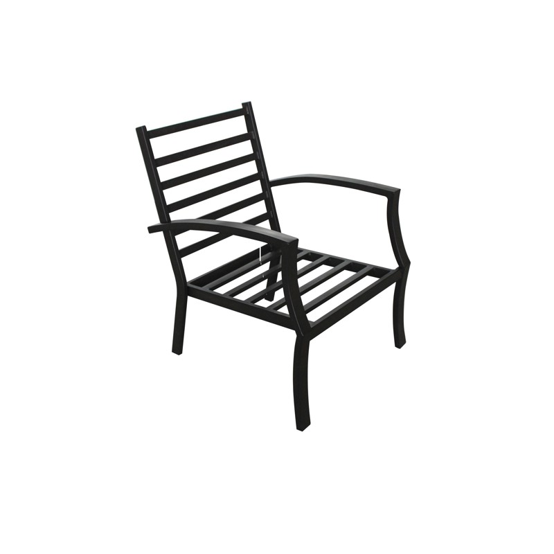 Salon de jardin table basse ronde + 4 chaises de jardin ELBE aspect fer forgé (noir) - image 29511