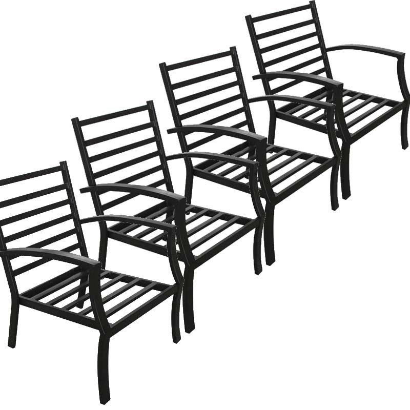 Apretar Persona a cargo del juego deportivo itálico Mesa baja de jardín + 4 sillas jardín del hierro labrado de ELBE aspecto  (negro)