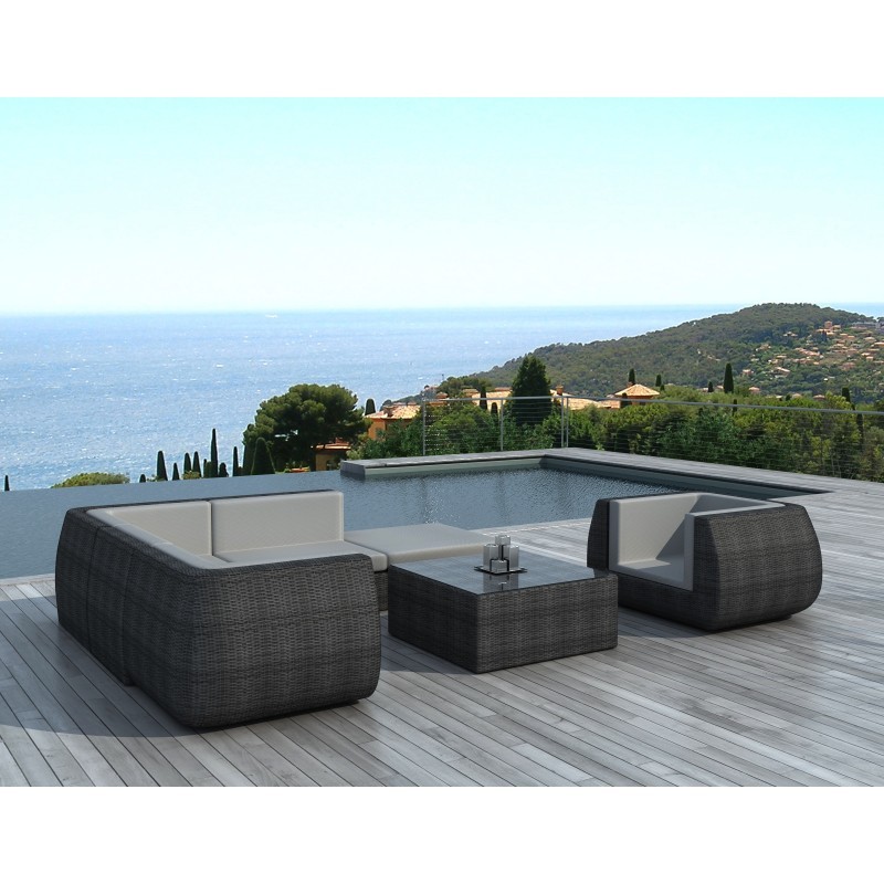 Garden furniture 6 seater Cordoba resin braided half round (gray) - image 29814