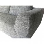 Derecha esquina sofá diseño 5 lugares con chaise de JUSTINE en tela (gris claro)