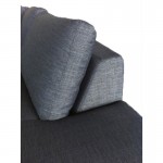 Canapé d'angle côté Gauche design 5 places avec méridienne JUSTINE en tissu (gris foncé)