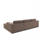 Corner sofa design right side 4-seater with chaise MAGALIE in fabric (Brown)