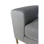 Canapé droit fixe design 2 places CHARLINE en tissu (gris)
