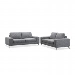 Richtige Design Sofa 3 Plätze ALBERT Stoff (hellgrau)