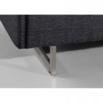 Canapé droit design 3 places MARIO en tissu (gris foncé)