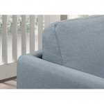 Sofa vintage cubic right 2 places JONAZ in fabric (light blue)