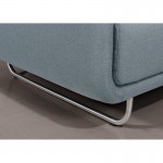 Canapé droit vintage cubique 2 places JONAZ en tissu (bleu clair)
