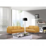 Sofa vintage cubic right 2 places JONAZ in fabric (yellow)