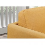 Canapé droit vintage cubique 2 places JONAZ en tissu (jaune)