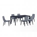 Set di 2 sedie contemporanee ENZO in tessuto (grigio chiaro)