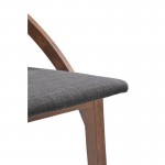 Set di 2 contemporanea sedie MARIANNE in stoffa e legno (grigio antracite, noce)