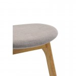 Juego de 2 sillas vintage INES en madera y tela (luz gris, roble)