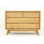 Scandinavian retro Dresser 4 drawer AARON (natural) massive teak