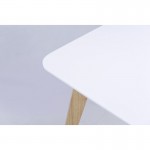 Table à manger extensible scandinave EVY en bois (180/224cmX90cmX76cm) (blanc)
