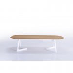 Tavolino design e aletta scandinava in legno (rovere, naturale)