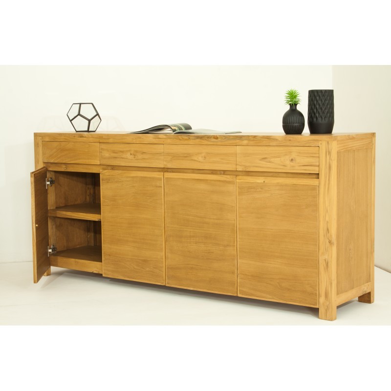 Buffet contemporary row 4 doors 4 drawers ANATOLY (natural) massive teak - image 36141