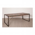 Table vintage NOAH in solid recycled teak and metal (220x100x78cm)