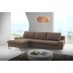 Corner sofa design left 3 places with VLADIMIR chaise in fabric (Brown)
