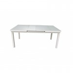 Table à manger extensible 10-12 personnes MITRON en aluminium (blanc)