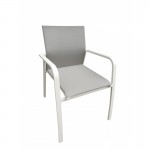 MITRON garden in aluminum and textilene Chair (white, taupe)