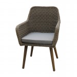 Set of 2 chairs garden NASTASYA in braided resin and aluminium (natural, Brown)