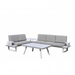 Plazas de muebles 6 Bernabé de jardín aluminio (blanco, marrón)