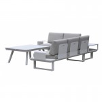 Plazas de muebles 6 Bernabé de jardín aluminio (blanco, marrón)