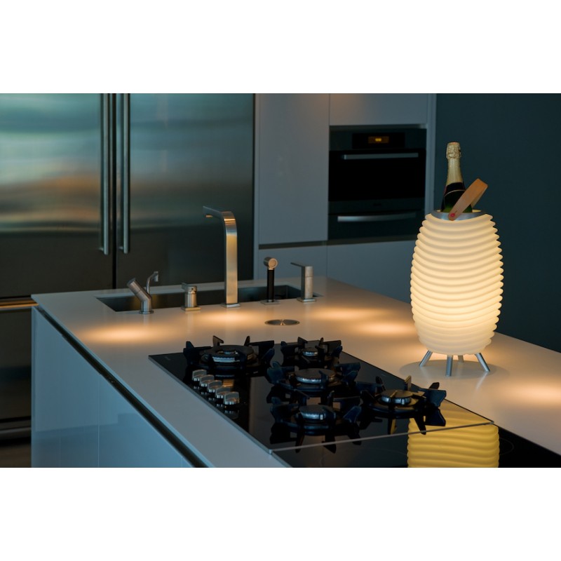 Lámpara LED champán cubo altavoz bluetooth altavoz KOODUU SYNERGIE S 35 (blanco) - image 36632