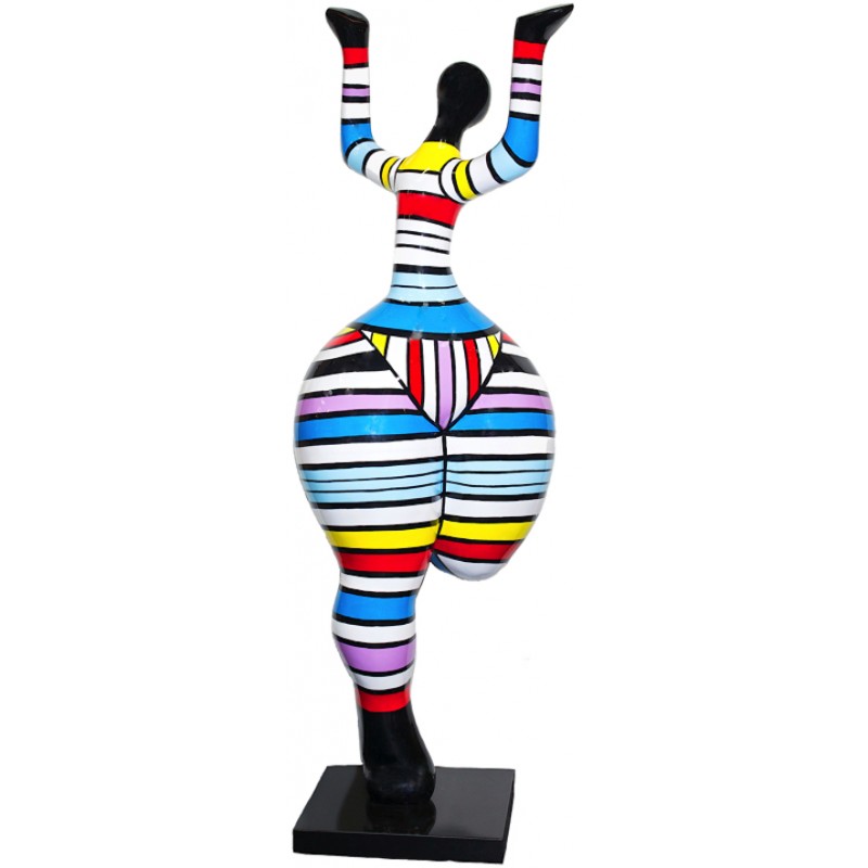 Statuette design decorative sculpture woman dancer in resin (multicolor) - image 36663