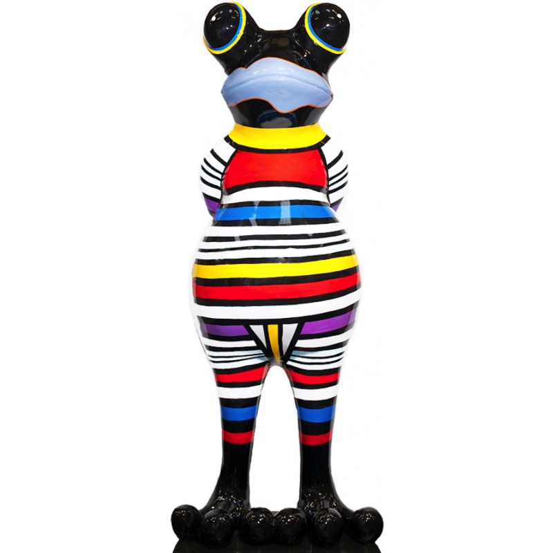 Statue design decorative sculpture frog scratches in resin H145 (multicolor) - image 36685