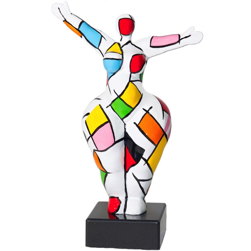 Set of 2 statues decorative sculptures design COUPLE in resin H34 (multicolored) - image 36686