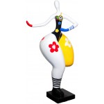 Statue sculpture décorative design FEMME FLEUR en résine H140 (multicolore)