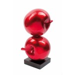 Statue sculpture décorative design POMME DOUBLE en résine (rouge)