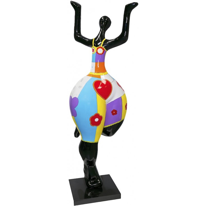 Statue sculpture décorative design FEMME GENEREUSE en résine H68 cm  (Multicolore) - Objets de décoration design