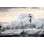 Painting on glass LIGHTHOUSE (black, white)