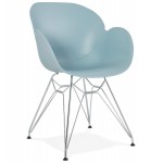 Design chair industrial style TOM foot chromed metal polypropylene (sky blue)