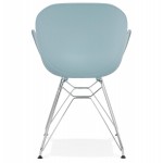 Design Stuhl industriellen Stil TOM Fuß verchromten Metall Polypropylen (Himmelblau)