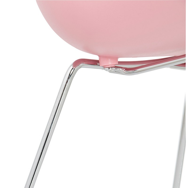 Chaise design pied effilé ADELE en polypropylène (rose poudré) - image 36890