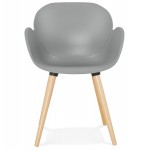 Chaise design style scandinave LENA en polypropylène (gris clair)
